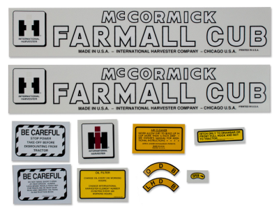 Farmall cub tractor decal set 